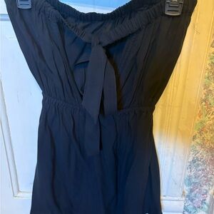 Black Strapless Backless Romper